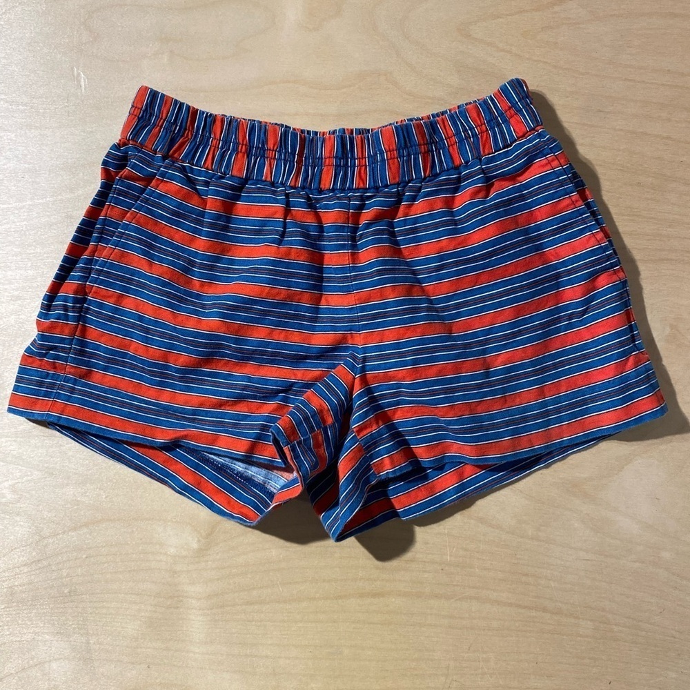 J. Crew Vibrant Red and Blue Striped Shorts 4 (HS) - Picture 4 of 8